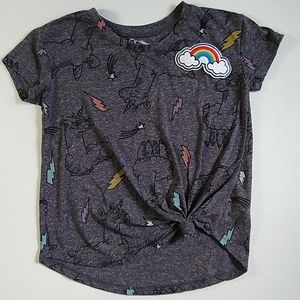 Llamma-corn rainbow knotted t-shirt